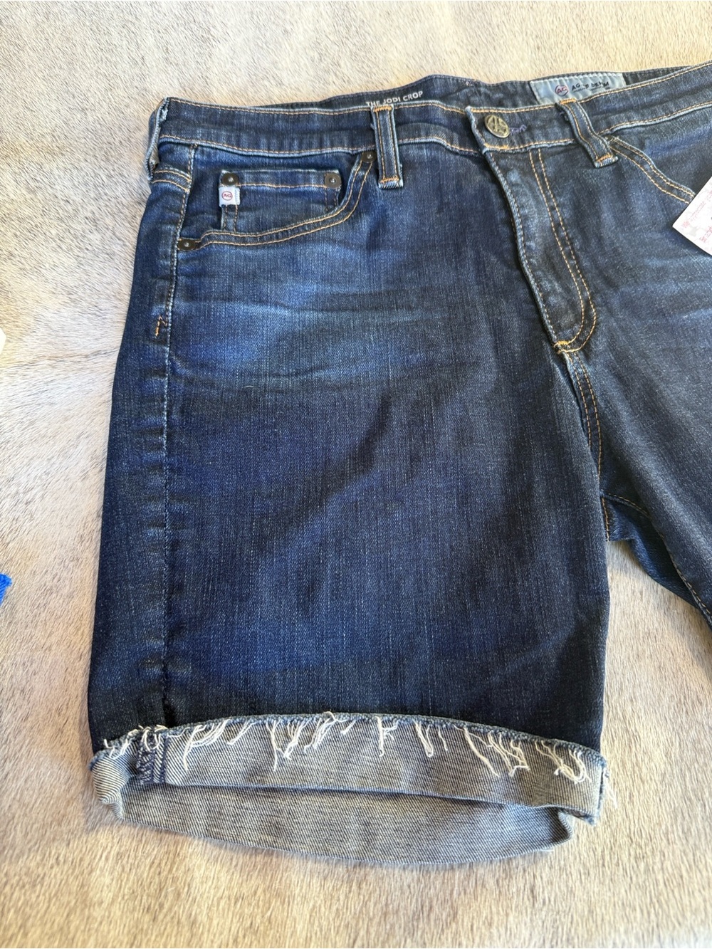 Ag Adriano Goldschmied Jeans Dark Blue Rolled-Hem  Shorts AG-ED DENIM 30‎ - Picture 12 of 17